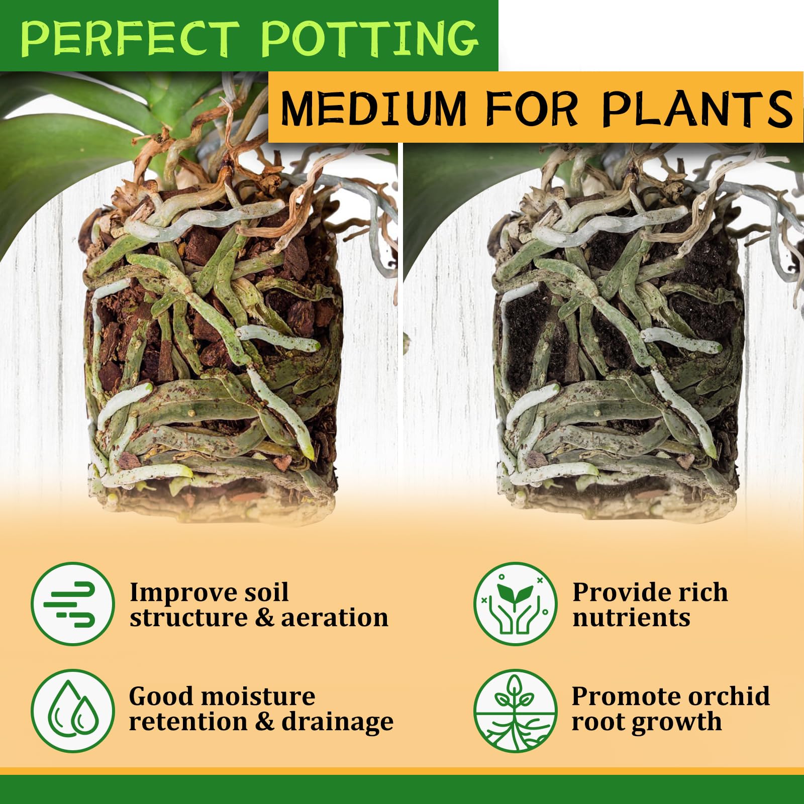 Legigo 2 litres Organic Orchid Potting Bark- All Natural Orchid Bark Potting Mix Pine Bark Wood Chips for Houseplant Mulch, Plants Root Development