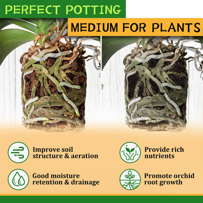 Legigo 2 litres Organic Orchid Potting Bark- All Natural Orchid Bark Potting Mix Pine Bark Wood Chips for Houseplant Mulch, Plants Root Development