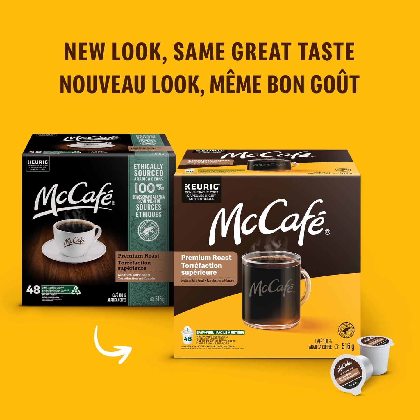 McCafé Premium Medium Dark Roast Decaf K-Cup Coffee Pods, 72 Count, For Keurig Coffee Makers