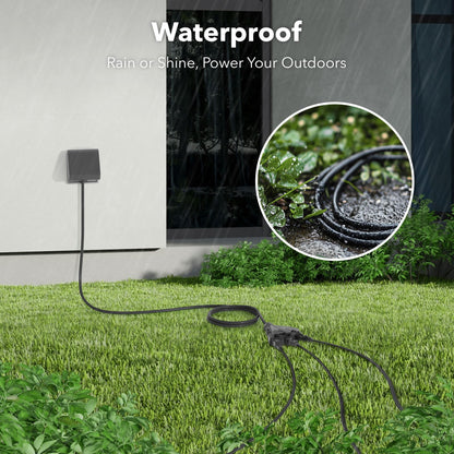 BN-Link's 2 Pack Outdoor Extension Cord Set is Ideal for Holiday Yard Decorations and Garden Equipment. with Three outlets You can Plug in Loads up to a Total of 13amps/1625watts. (Black, 25ft) 🍁 All In One Marketplace Canada