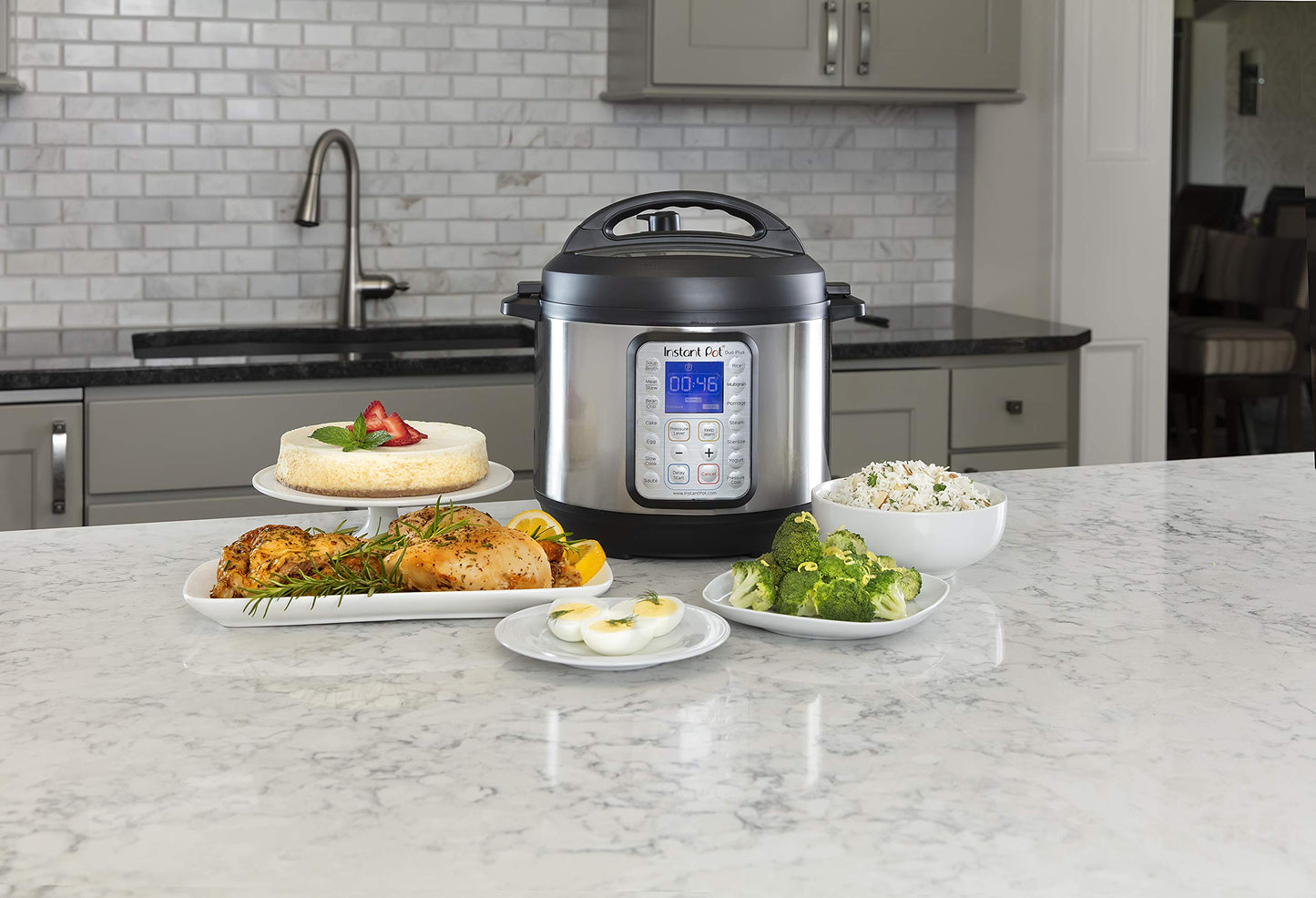 Instant Pot Duo Plus 6 Quart 9-in-1 Electric Pressure Cooker, Slow Cooker, Rice Cooker, Steamer, Sauté, Yogurt Maker, Warmer & Sterilizer, 15 One-Touch Programs,Stainless Steel/Black - Available at All In One Marketplace Canada