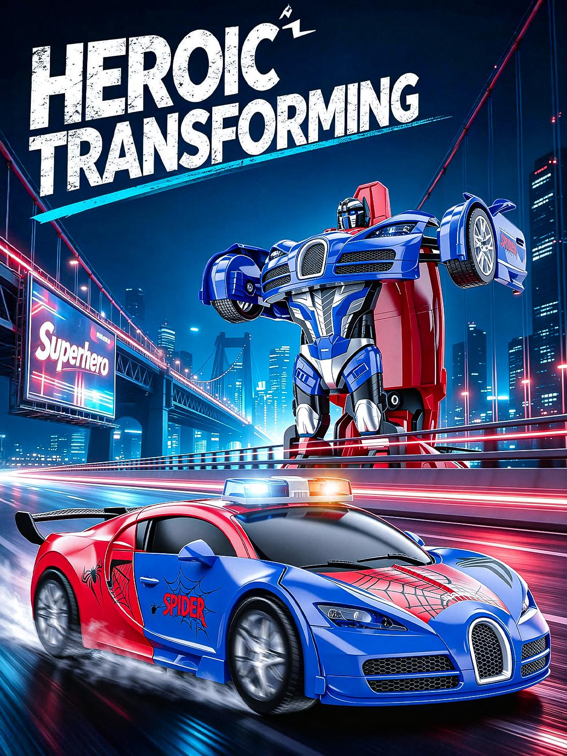 Spider Transform Remote Control Cars for Kids with One-Key Transformation 🍁 All In One Marketplace Canada