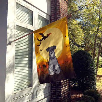 Drapeau de maison en toile Caroline's Treasures BB4318CHF Halloween Schnauzer miniature noir et argent, grand, multicolore
