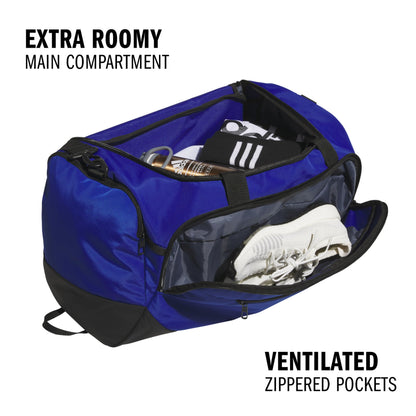 adidas Unisex-Adult Defender 5 Medium Duffel Bag, Blue, 59L Medium