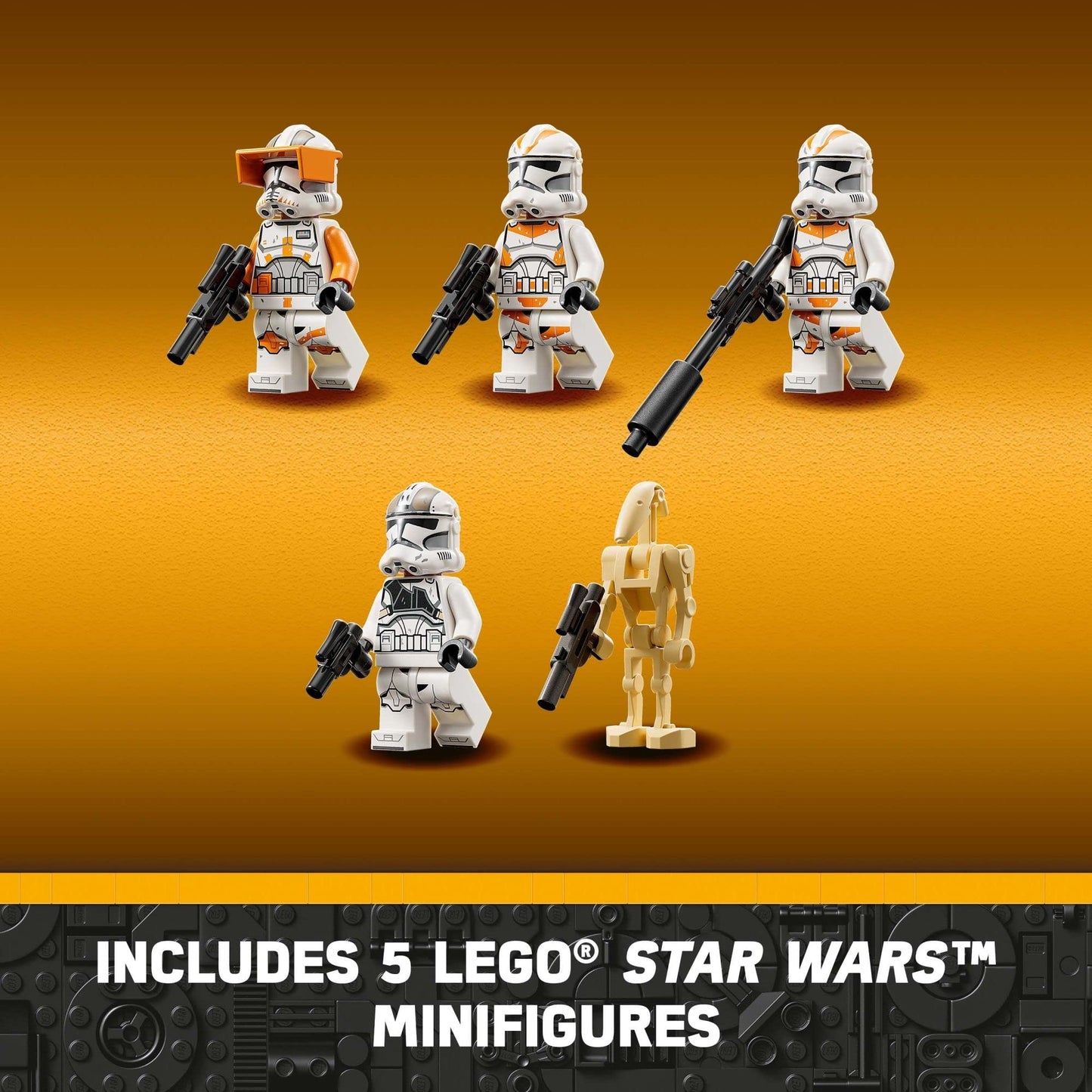 LEGO Star Wars at-TE Walker 75337 Poseable Toy, Revenge of The Sith Set, Gift for Kids with 3 212th Clone Troopers, Dwarf Spider & Battle Droid Figures LEGO