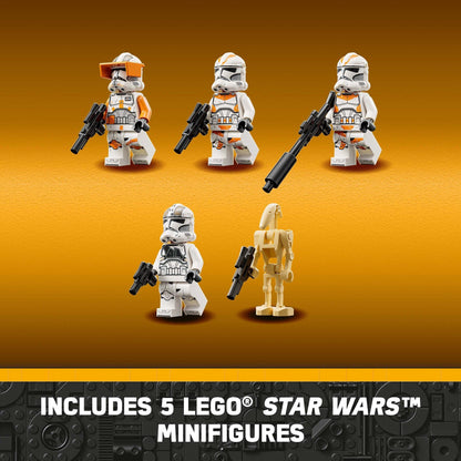 LEGO Star Wars at-TE Walker 75337 Poseable Toy, Revenge of The Sith Set, Gift for Kids with 3 212th Clone Troopers, Dwarf Spider & Battle Droid Figures LEGO