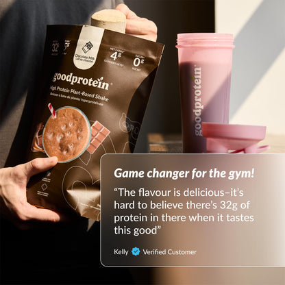 Good Protein – 32g Protein, Vegan High Protein Powder, 100% Natural, Non-GMO, Dairy-free, Gluten & Soy Free and No Added Sugar. Plant-Based Protein Shake (Chocolate Milk, 940 g)
