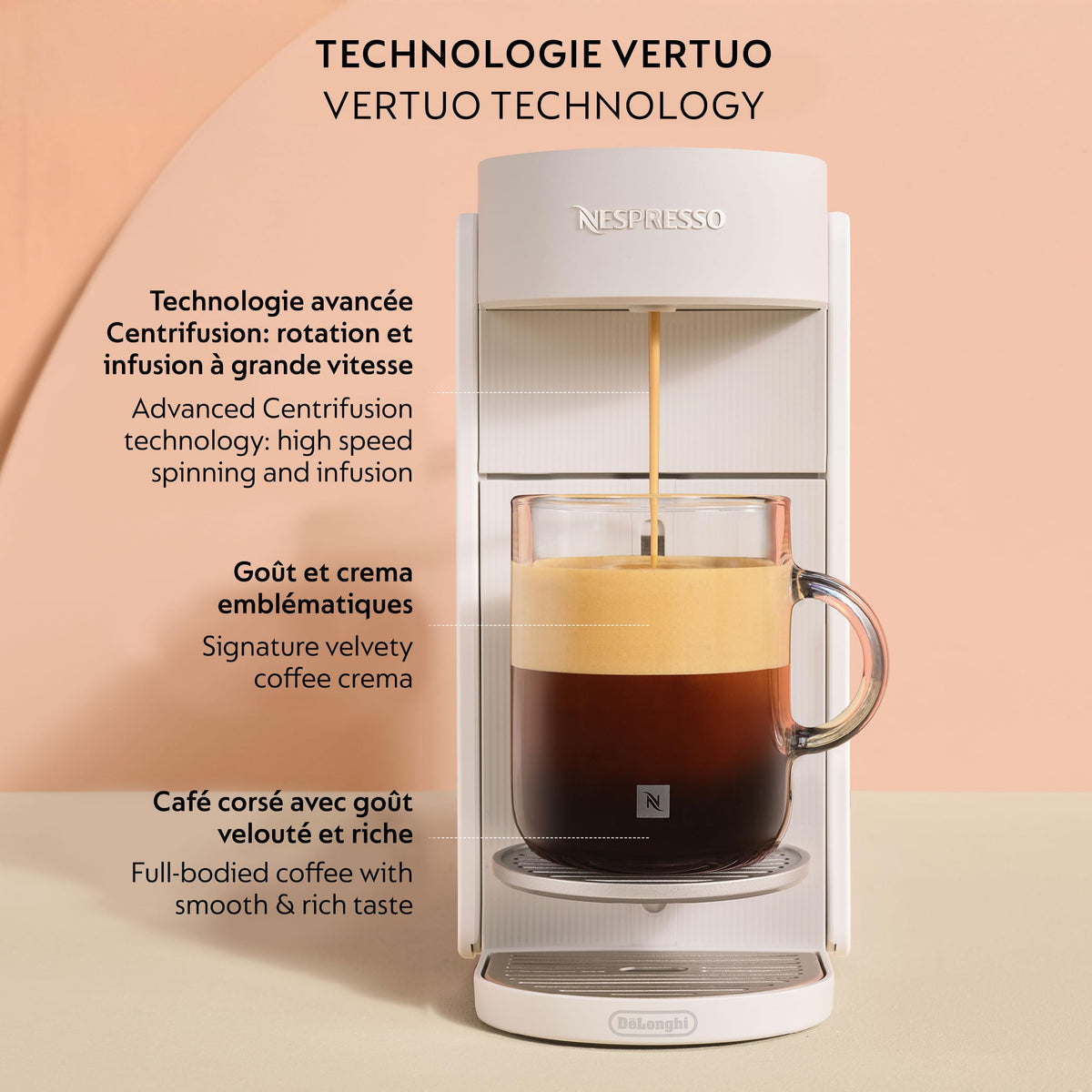 Nespresso Vertuo Up Coffee and Espresso Machine Pearl White