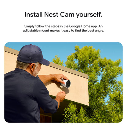 Google Nest Cam Outdoor (Wired, 2nd gen) - 2K Video and Gemini - 1-Pack