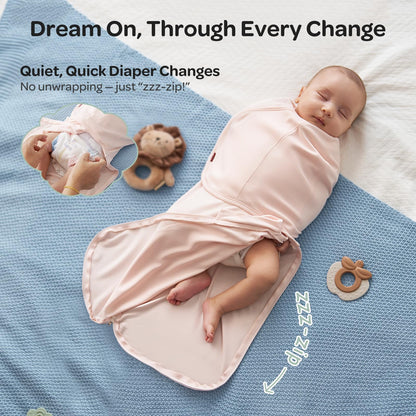 Momcozy Baby Swaddle, Quiet Fastener Swaddle Suitable for Infant 0-3 Months, New-Parent-Friendly Sleep Sack, Reduce Startle Reflex, Newborn Boys Girls Registry Essentials, 2-Pack, Bloom
