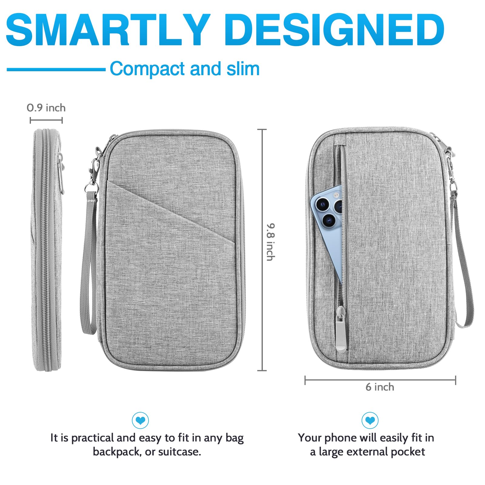 Passport Holder Family, Women RFID Blocking Passport Wallet, Travel Document Organizer for Wallets, Waterproof Passport Holders Bag for Men Traveling, Credit Cards Case