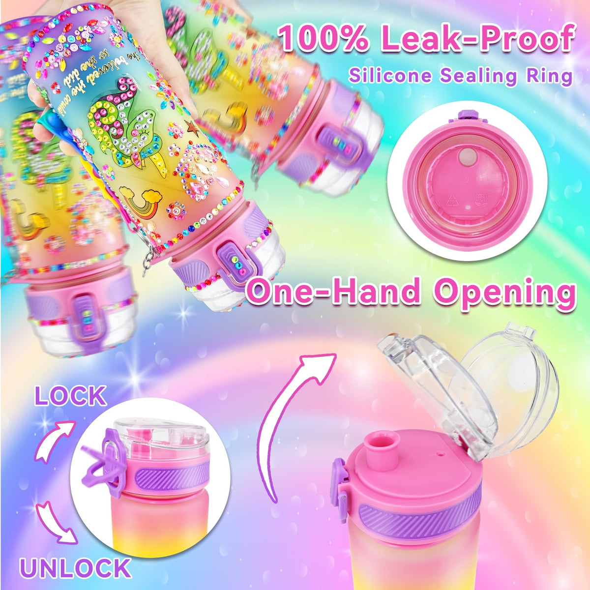Decorate Your Own Water Bottle Craft Kit for Girls 5-12 Years Old - Unicorn Toys, Arts and Crafts Gift ideas for kids Birthday, Christmas 🍁 All In One Marketplace Canada