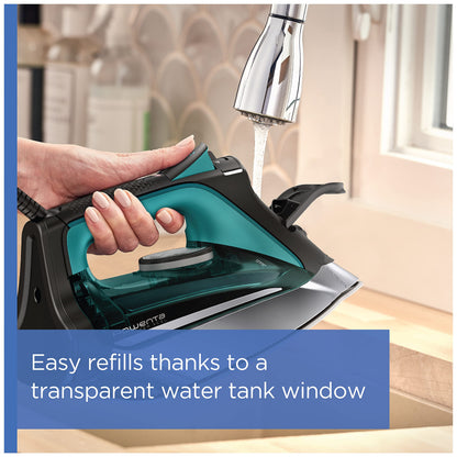 Rowenta Pro Master Stainless Steel Soleplate Steam Iron for Clothes, 1775 Watts, 210 g/min, 400 Microsteam Holes, Anti-Drip, Auto Shutoff, Powerful Steam, DW8360, Black & Blue 🍁 All In One Marketplace Canada Rowenta