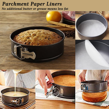 Springform Pan, Nonstick Leakproof 3 Pcs (4"/7"/9") Round Cake Pan for Baking Cheesecake Pan with 50 Pcs Parchment Paper Liners by MASSUGAR 🍁 All In One Marketplace Canada