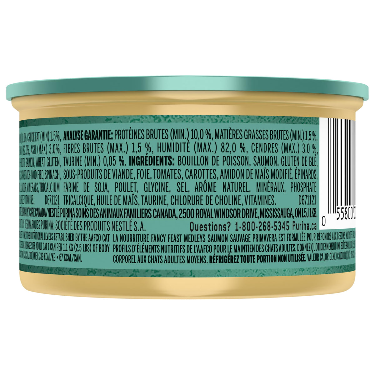 Fancy Feast Medleys Wet Cat Food, Wild Salmon Primavera - 85 g Can (24 Pack)