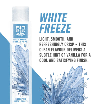 BioSteel Electrolyte Freeze Pops, 27 Count – Zero Sugar Sports Hydration, 5 Essential Electrolytes, No Artificial Colours or Sweeteners, Caffeine-Free | Blue Raspberry, Rainbow Twist & White Freeze
