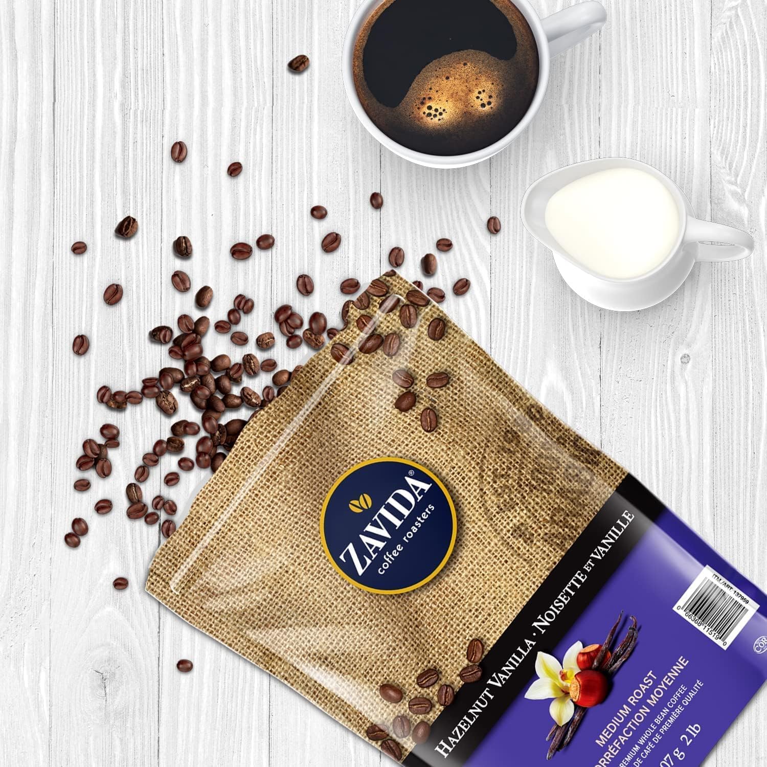 Zavida Hazelnut Vanilla Whole Bean Coffee - 907g