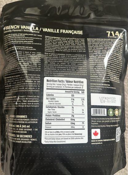 MetaLife Complete Whey Protein Powder – 24g Protein, 5.8g BCAAs, Sugar-Free, Gluten-Free, 714g (21 Servings) – French Vanilla