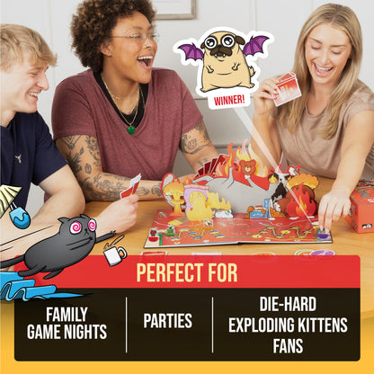 Exploding Kittens The Board Game Superfan, 2-6 Players, Age 7+ Exploding Kittens