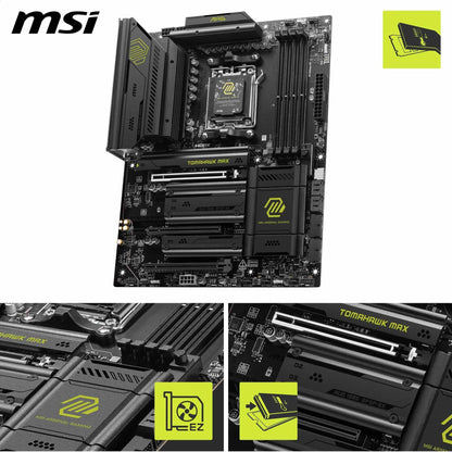 MSI MAG B850 Tomahawk MAX WiFi Gaming Motherboard (AMD Ryzen 9000/8000/7000 Series Processors, AM5, DDR5, PCIe 4.0, M.2, SATA 6Gb/s, USB 3.2 Gen 2, HDMI/DP, Wi-Fi 7, Bluetooth 5.3, 2.5Gbps LAN, ATX) MSI