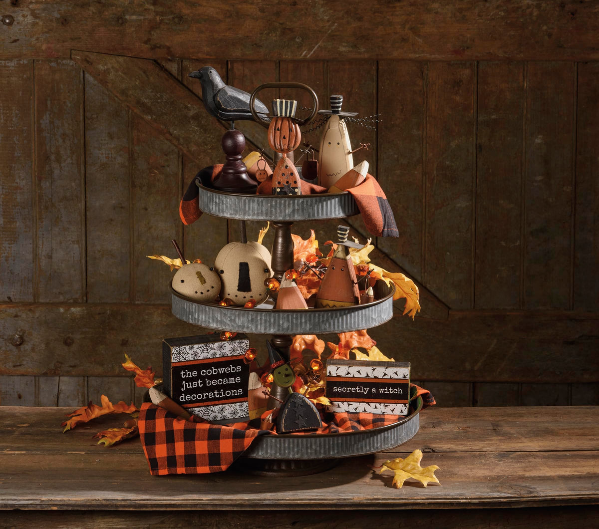 Primitives by Kathy Chunky Sitter, Candy Corn Man, Halloween Figurine Decoration 21157