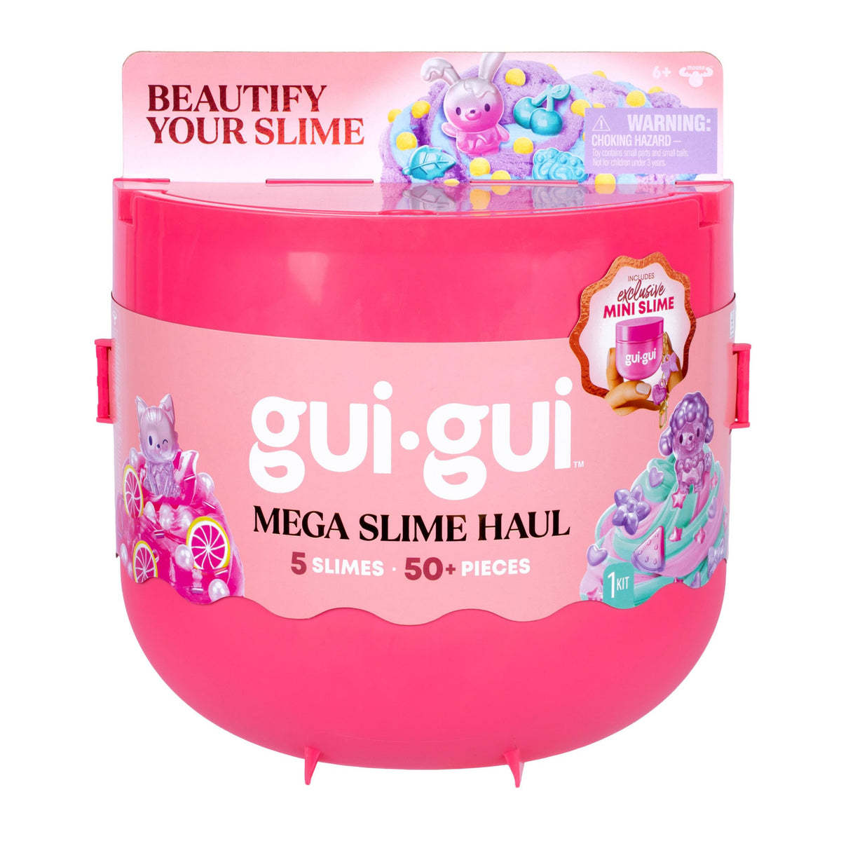 Gui Gui Mega Slime Haul, 50+ Pieces, 5 Scented Slimes Cloud, Clear, Butter, Jelli & Crunch, Premium Beauty Tools, Exclusive Mini Slime, Ages 6+