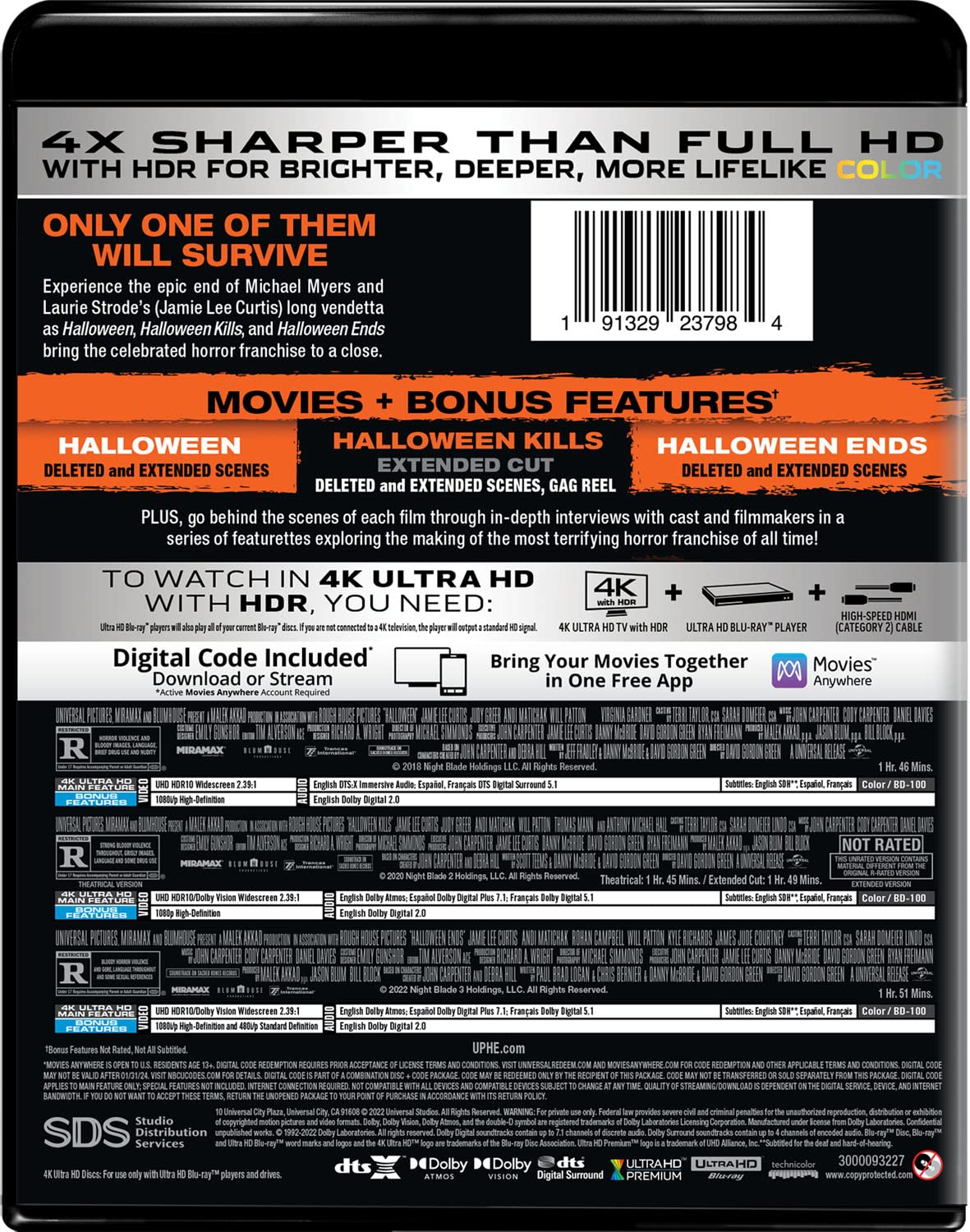 Trilogie Halloween (Halloween / Halloween Kills / Halloween Ends) - 4K Ultra HD + Digital [4K UHD]