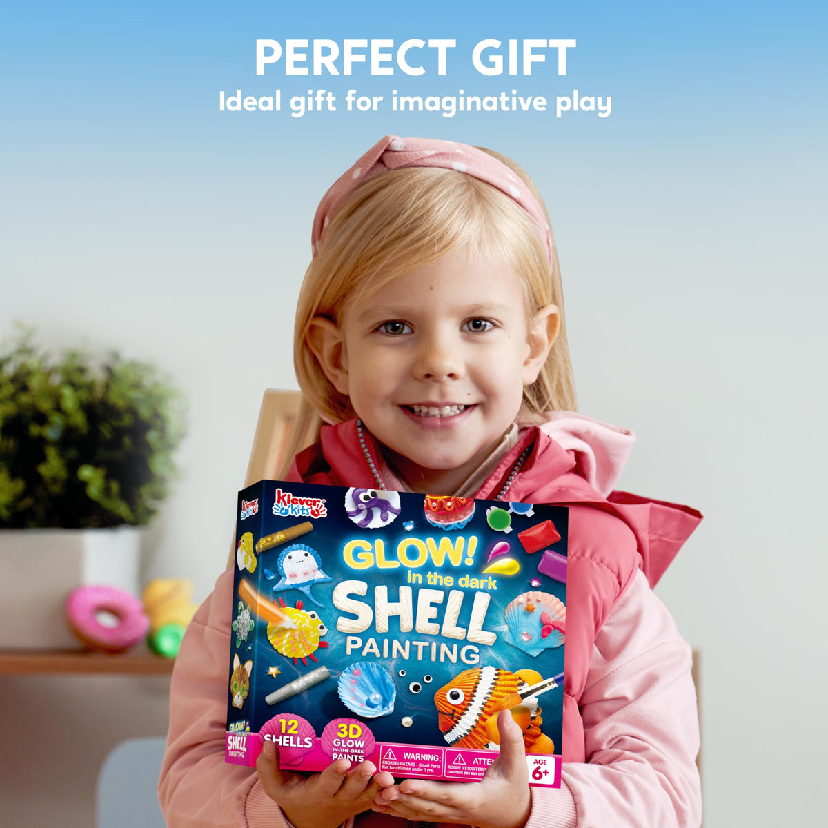 12 Kids Sea Shell Painting Kit-Glow in The Dark-Arts & Crafts for Boys and Girls Ages 6-12, 8-12, Art Supplies, Craft Paint Kits, Creative Art Toys for Kids Easter Christmas Birthday Party Gift 🍁 All In One Marketplace Canada