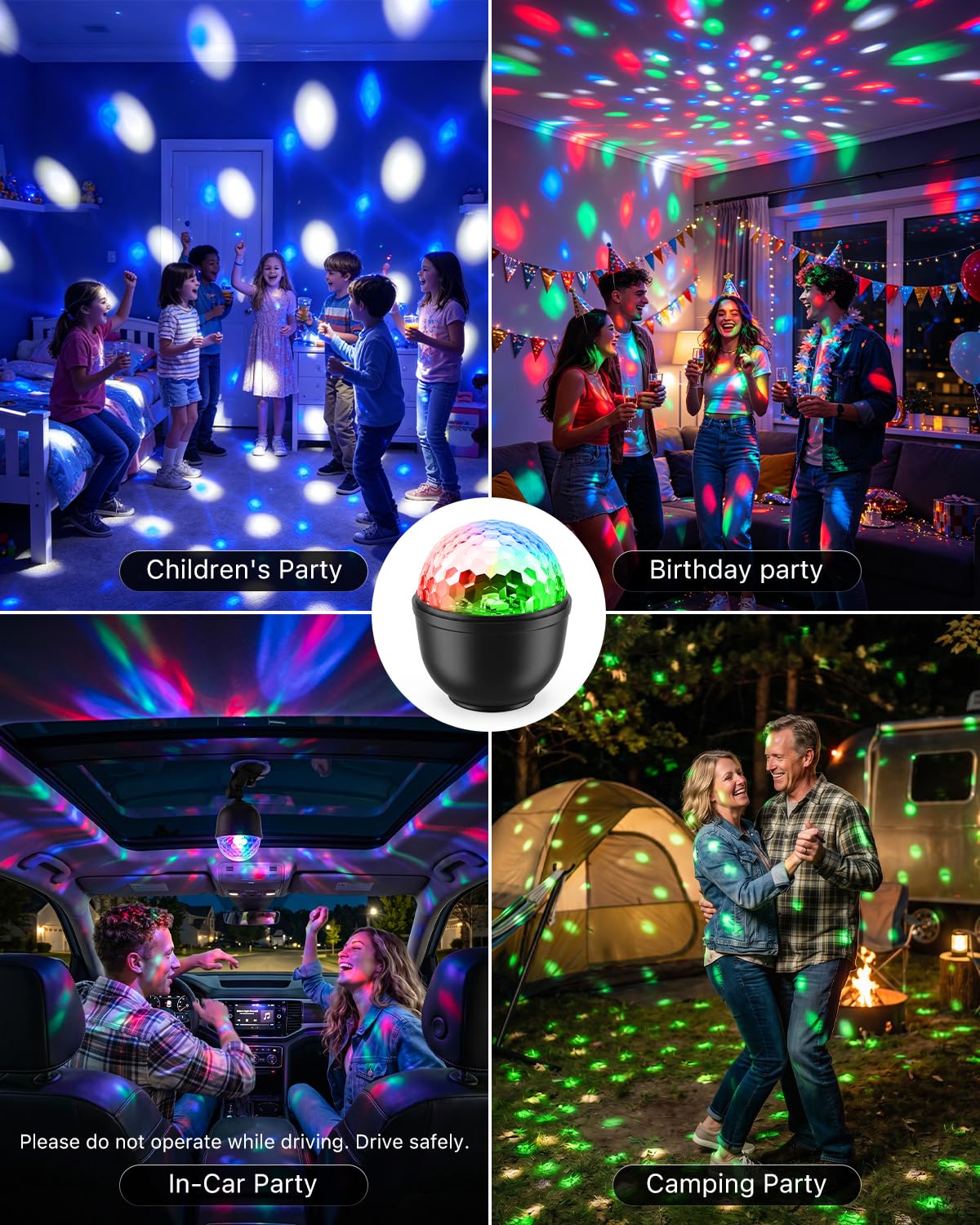 FALOVE 2 Pack Cupcake RGB Disco Ball Lights for Party & Ambient Night Light 🍁 All In One Marketplace Canada