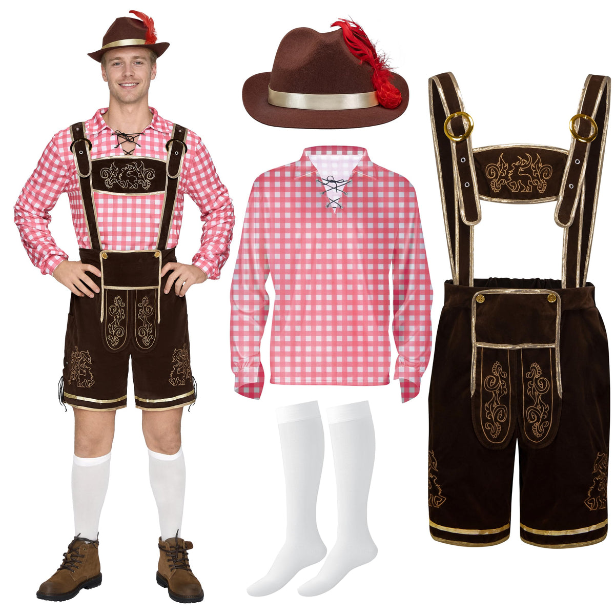 Spooktacular Creations Bavarian Oktoberfest Costume Lederhosen Men-L 🍁 All In One Marketplace Canada
