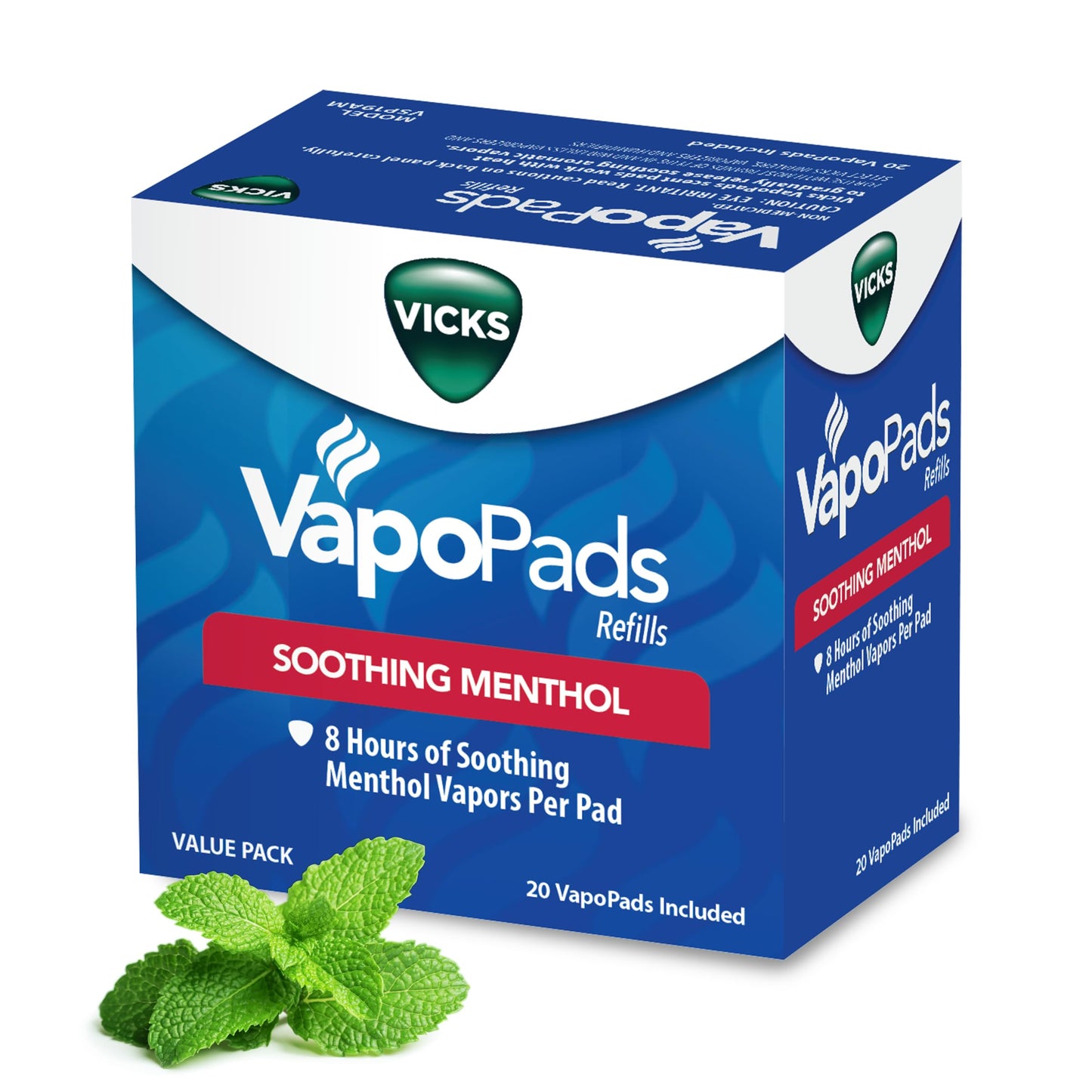 Vicks VapoPads Original Menthol Scent 20 Pad Refill Pack, White, 20 Count Vicks