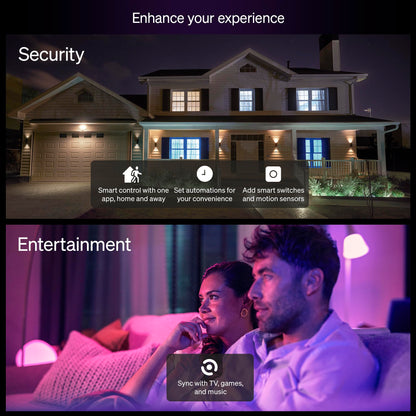 Philips Hue Essential Smart LED A19 Bulb, White and Color Ambiance, E26 Base, 8.8W, 2200K-6500K, 800 Lumens, Dimmable, Works with Alexa, Google Assistant, and Apple Home, 1 Pack 🍁 All In One Marketplace Canada