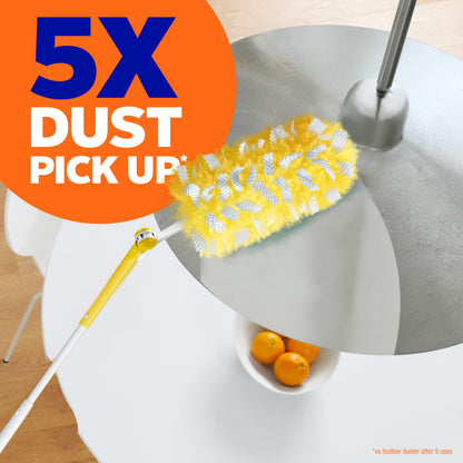 Swiffer Duster Kit with 1.8 m Extendable Handle, Heavy Duty Dusting Starter Kit with 4 Refills, for Ceiling Fans, Vents and Hard to Reach Places Swiffer