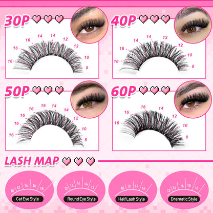 wiwoseo Cluster Eyelash Extensions 560pcs Lash Clusters Wipsy Cluster Lashes D Curl Eyelashes Clusters Individual Lashes DIY Lash Extensions Cluster Eyelash Natural Look Eyelashes (8-16MM) - Available at All In One Marketplace Canada