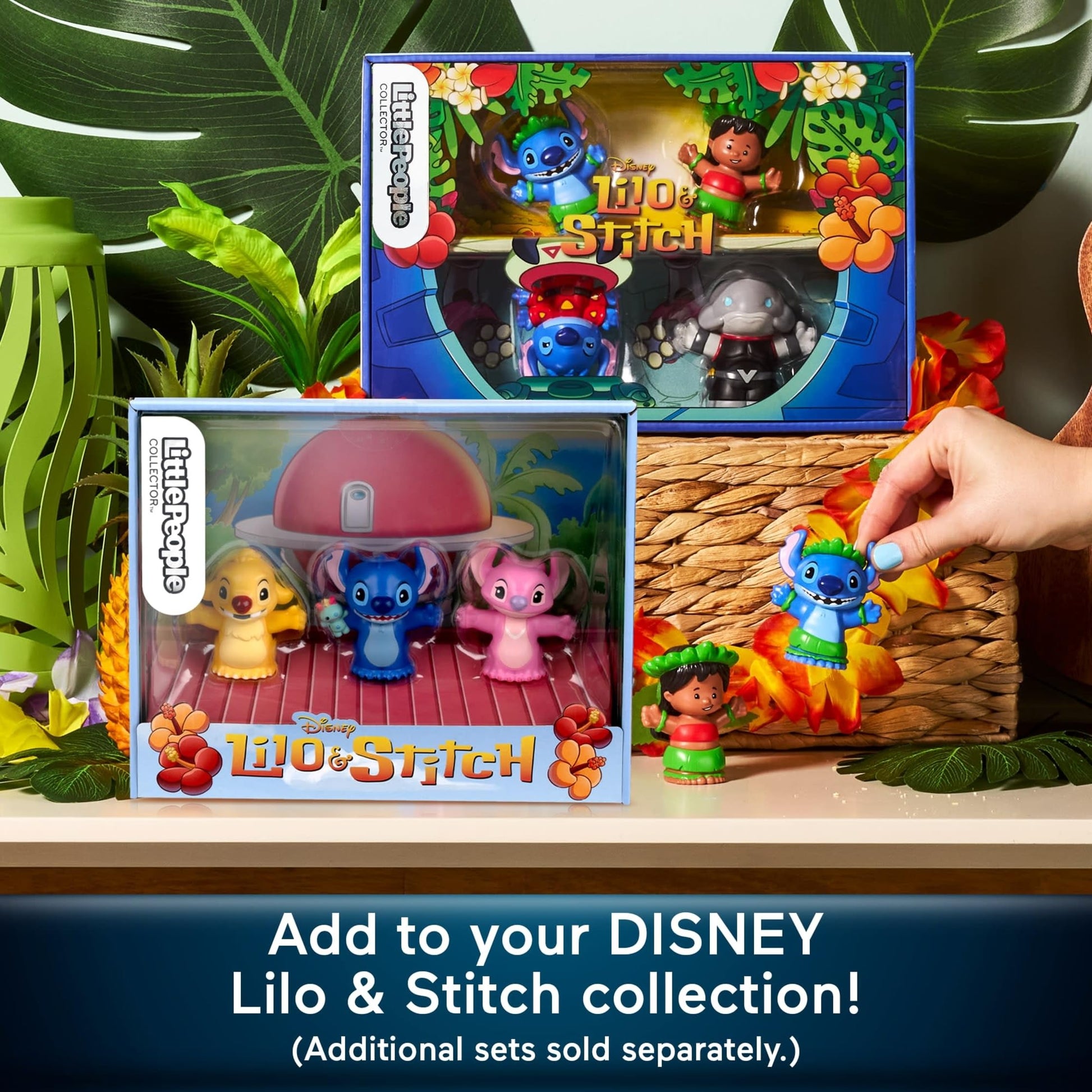 Little People Collector Set Disney Stitch & The Cousins Special Edition for Fans, 3 Character Figures in a Display Package Little People COLLECTOR