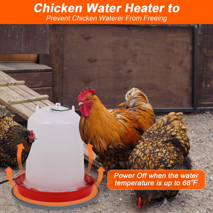 Lxheir Chicken Water Heater, 13'' Heated Base for Metal Plastic Poultry Founts Waterer 3-5 Gallons, Poultry Water Heater Base for Chicken Turkey Goose Duck Pigeon Drinker in Winter Grey 🍁 All In One Marketplace Canada