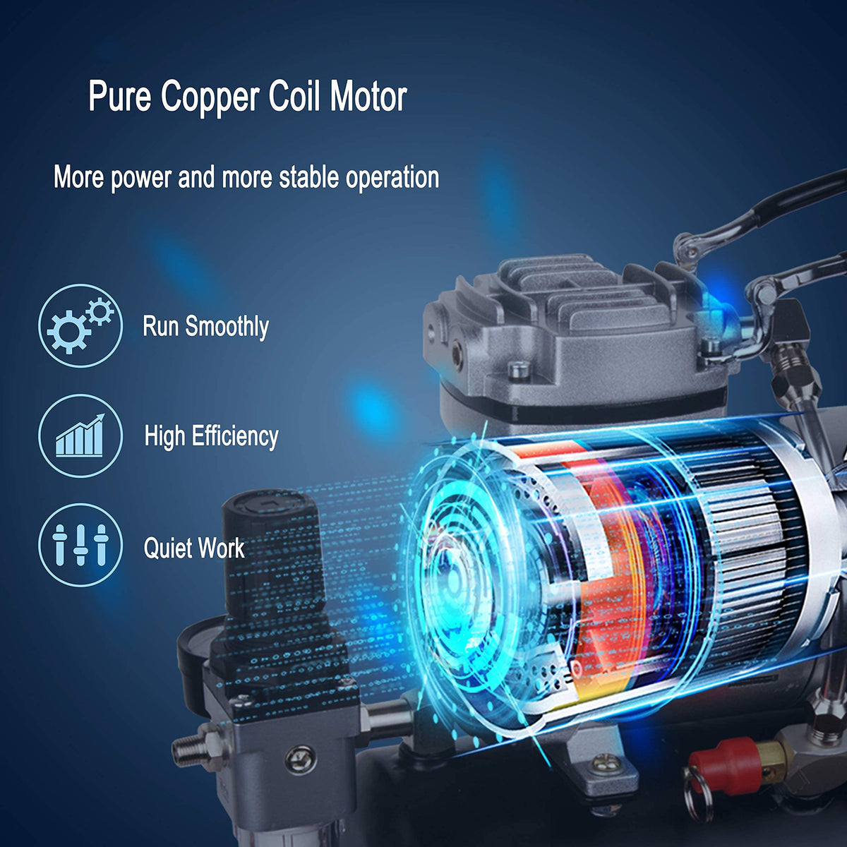 Timbertech Professional Upgraded Piston Airbrush Compressor with Motor Cool Down Fan ABPST08, Max 57PSI, Quiet Airbrush Compressor with Tank for Airbrush Paint, Nails, Tattoo, Makeup, Cake Painting 🍁 All In One Marketplace Canada