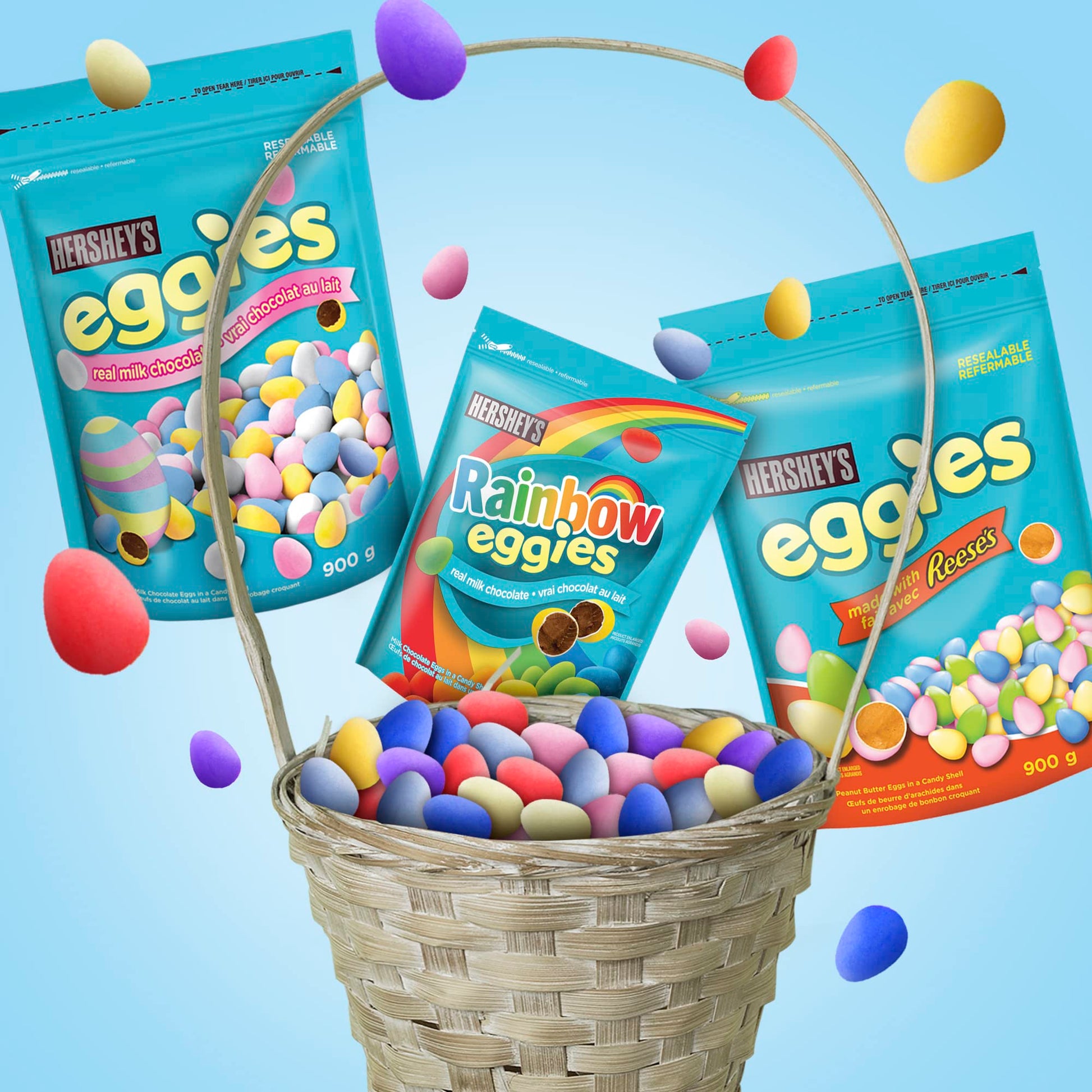 HERSHEY'S Eggies Milk Chocolate Easter Eggs, 900g Bag