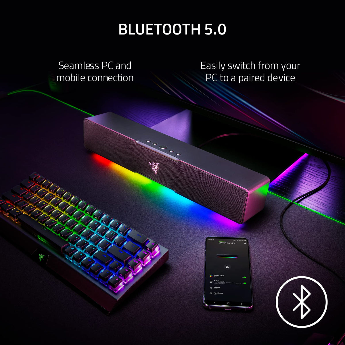 Razer Leviathan V2 X, PC Soundbar with Full-Range Drivers, Black