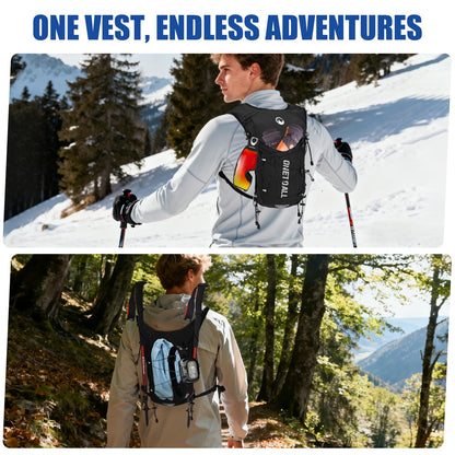 ONETOALL Running Vest for Women & Men, Hydration Backpack 6L - 1x 500ml Flask Included, 16 Reflective Points, Emergency Whistle, Lightweight Breathable for Trail Running, Hiking (Black) - Available at All In One Marketplace Canada