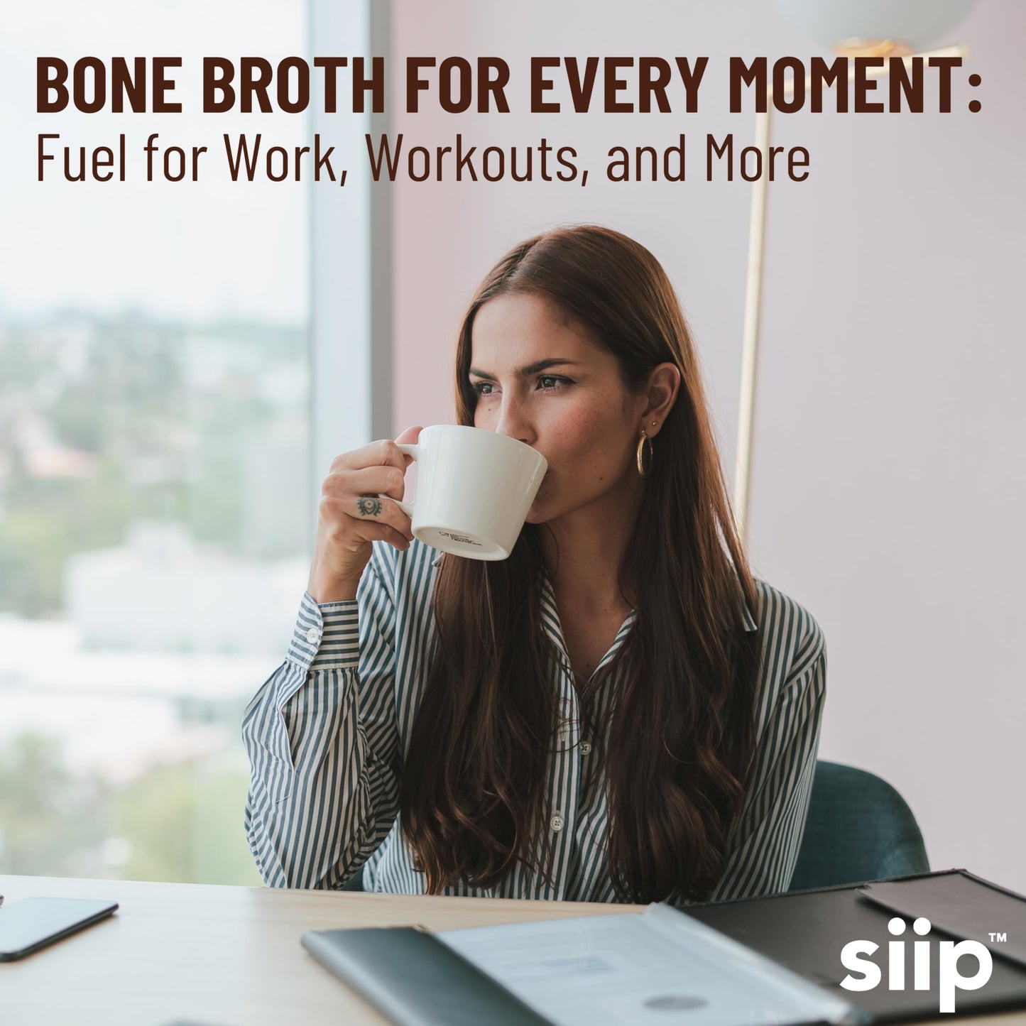 Siip Chicken Bone Broth Powder 25-Pack Single-Serve Sticks | Canadian-Made | High Protein & Collagen | Keto & Paleo Friendly