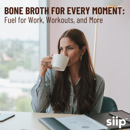 Siip Chicken Bone Broth Powder 25-Pack Single-Serve Sticks | Canadian-Made | High Protein & Collagen | Keto & Paleo Friendly