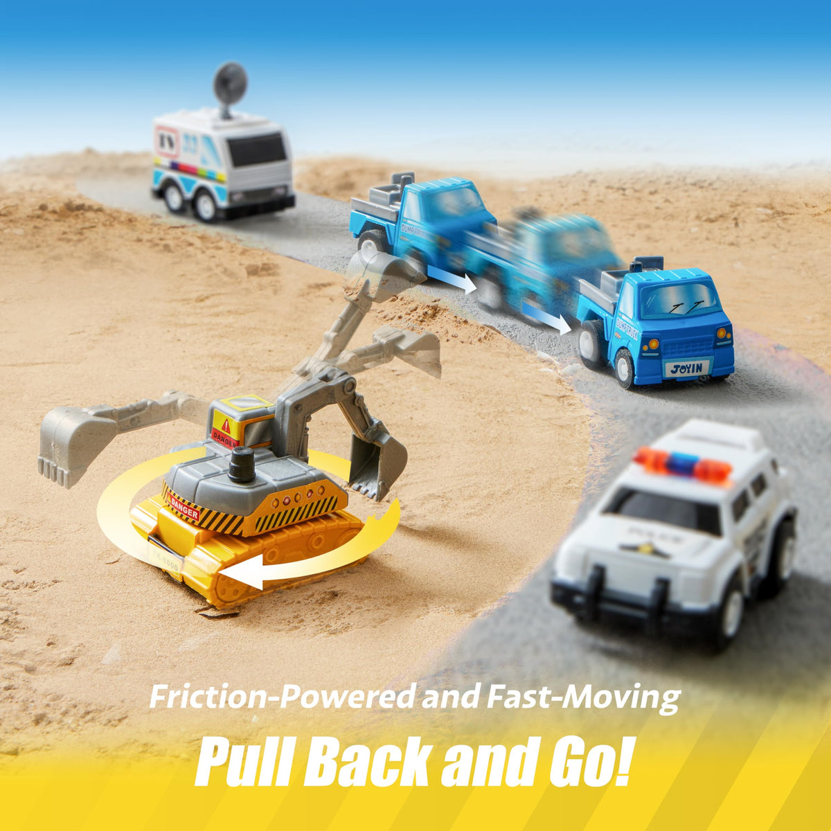 JOYIN 18 Pcs Pull Back City Cars and Trucks Toy Vehicles Set, Friction Powered Mini Cars Toys for Toddlers, Party Favors for Kids 3-5, Christmas Stocking Stuffers, Goodie Bag Stuffers 🍁 All In One Marketplace Canada