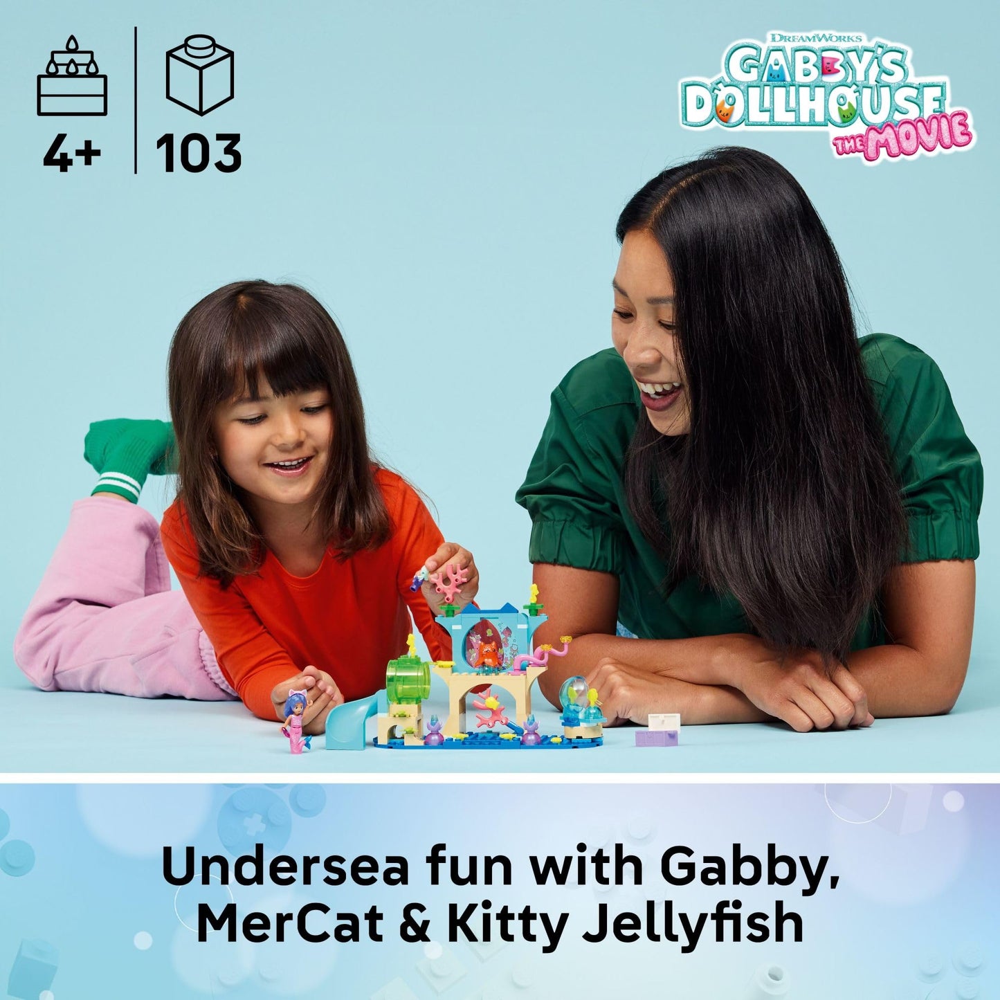 LEGO Gabby’s Dollhouse Mermaid Gabby’s Aquarium Adventure Building Blocks - Pretend Play & Learning Toy for Girls & Boys, Ages 4+, with Gabby & Mercat Mini Dolls - Gift Idea for Birthdays - 11204 LEGO