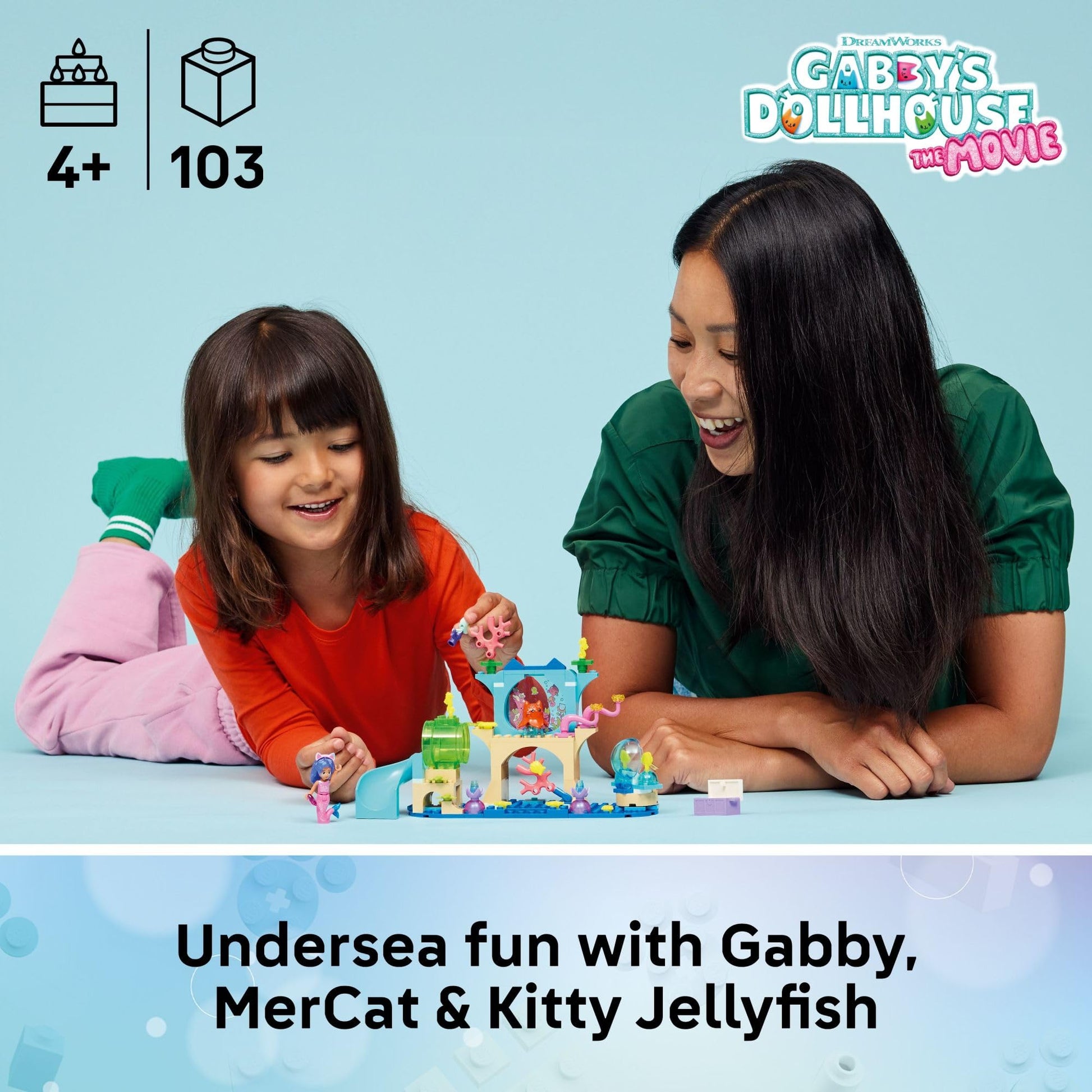 LEGO Gabby’s Dollhouse Mermaid Gabby’s Aquarium Adventure Building Blocks - Pretend Play & Learning Toy for Girls & Boys, Ages 4+, with Gabby & Mercat Mini Dolls - Gift Idea for Birthdays - 11204 LEGO