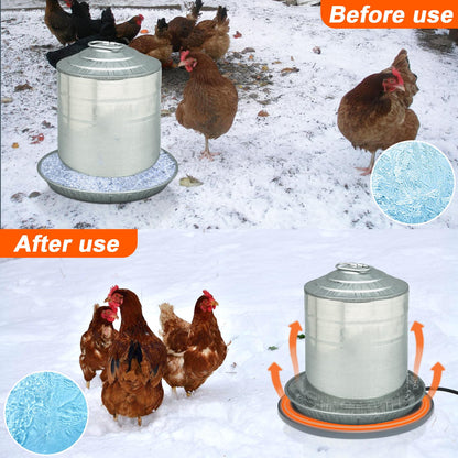 Lxheir Chicken Water Heater, 13'' Heated Base for Metal Plastic Poultry Founts Waterer 3-5 Gallons, Poultry Water Heater Base for Chicken Turkey Goose Duck Pigeon Drinker in Winter Grey 🍁 All In One Marketplace Canada