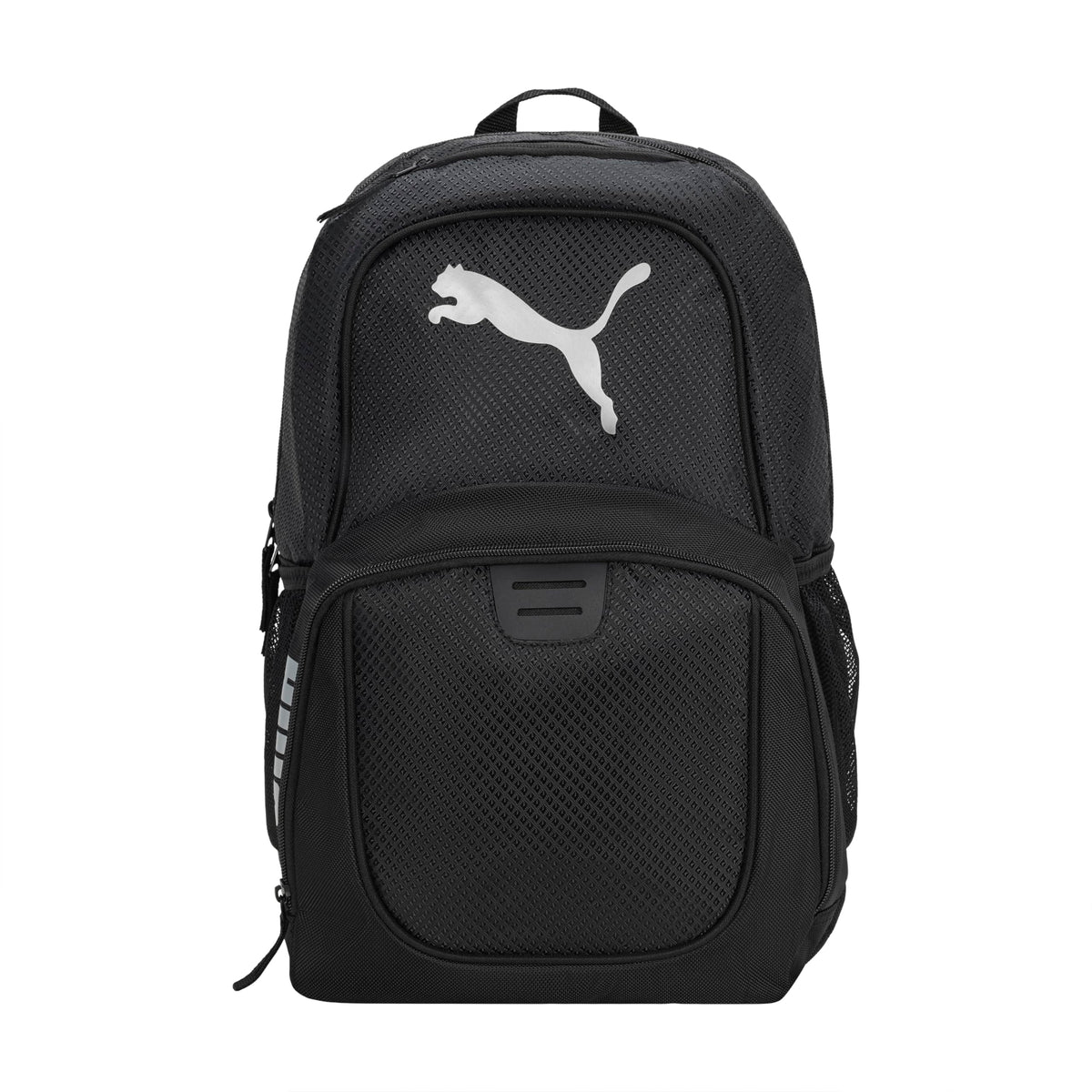 PUMA unisex adult Evercat Contender Backpack, Black/Silver, One Size US