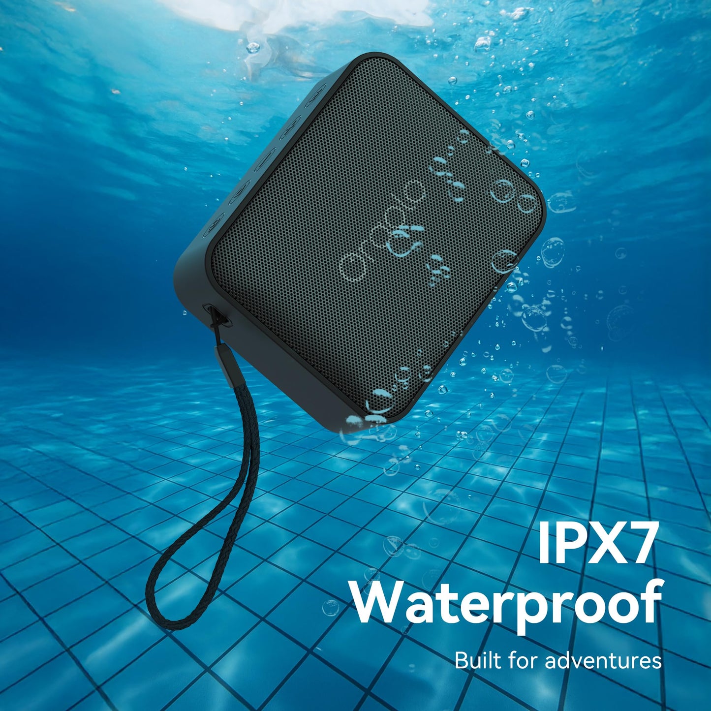 Oraolo Bluetooth Speaker, IPX7 Waterproof Portable Bluetooth Speaker with Stereo Sound, Bluetooth 5.4, Support AUX/TF Card, TWS Pairing,Small Wireless Speaker for Home, Shower, Outdoors, Travel Black - Available at All In One Marketplace Canada