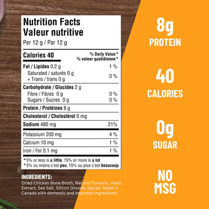 Siip Chicken Bone Broth Powder 25-Pack Single-Serve Sticks | Canadian-Made | High Protein & Collagen | Keto & Paleo Friendly