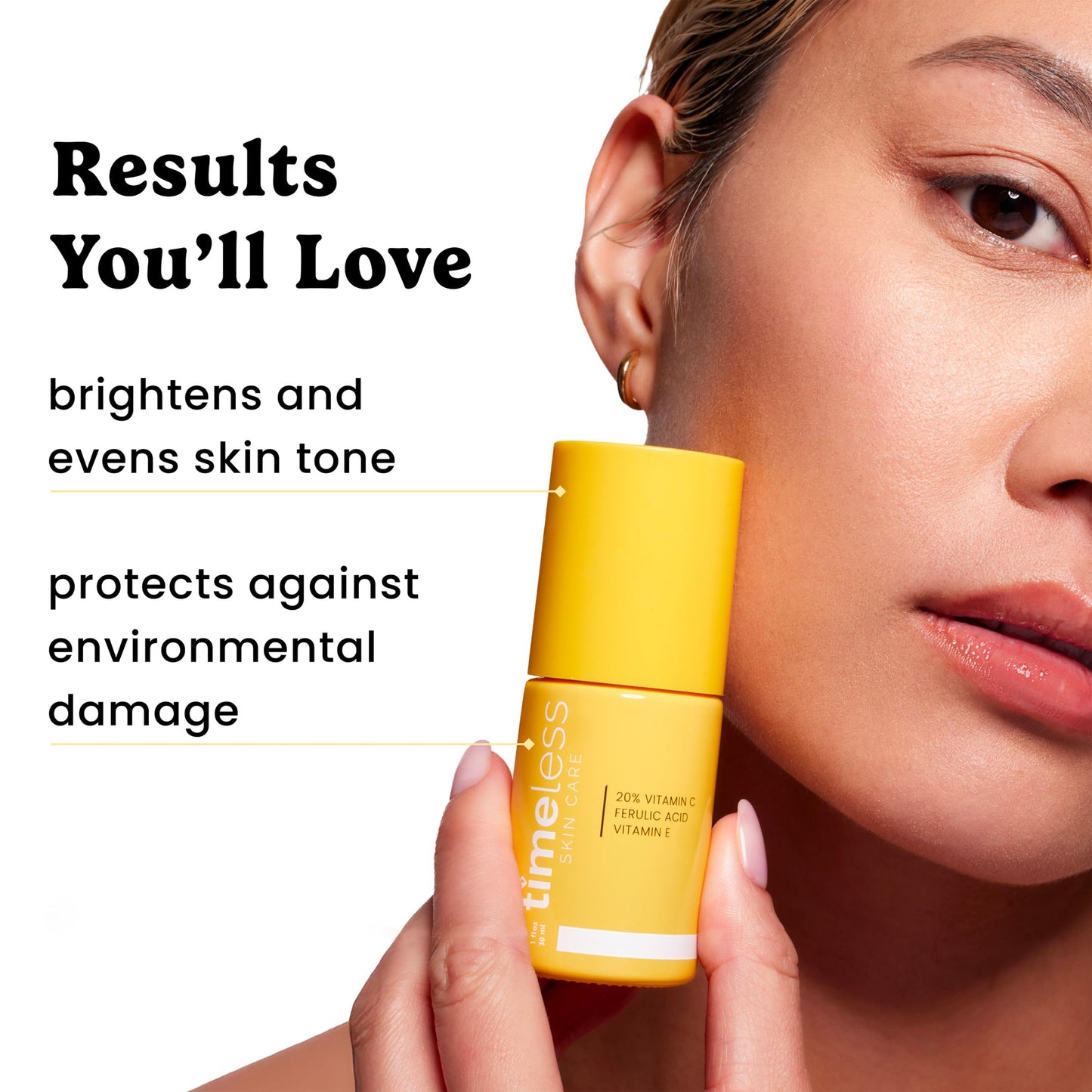 Timeless Skin Care Vitamin C Serum with Vitamin E & Ferulic Acid - 20% Vitamin C Brightening - Face Serum for Oily & Dry Skin - Fragrance-Free for Skin Care (30 ml (Pack of 1))